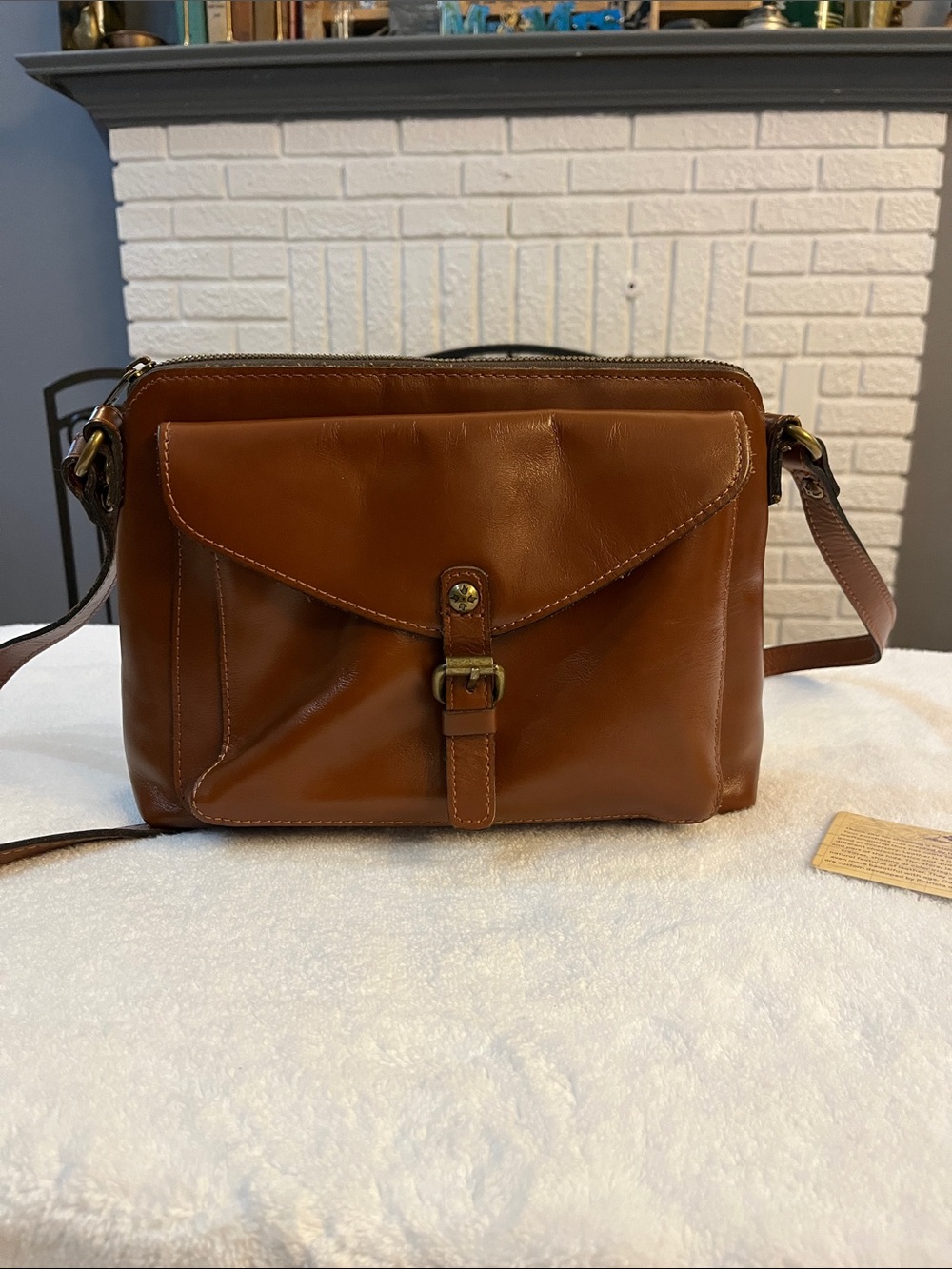 Patricia Nash Tan Leather Crossbody Bag